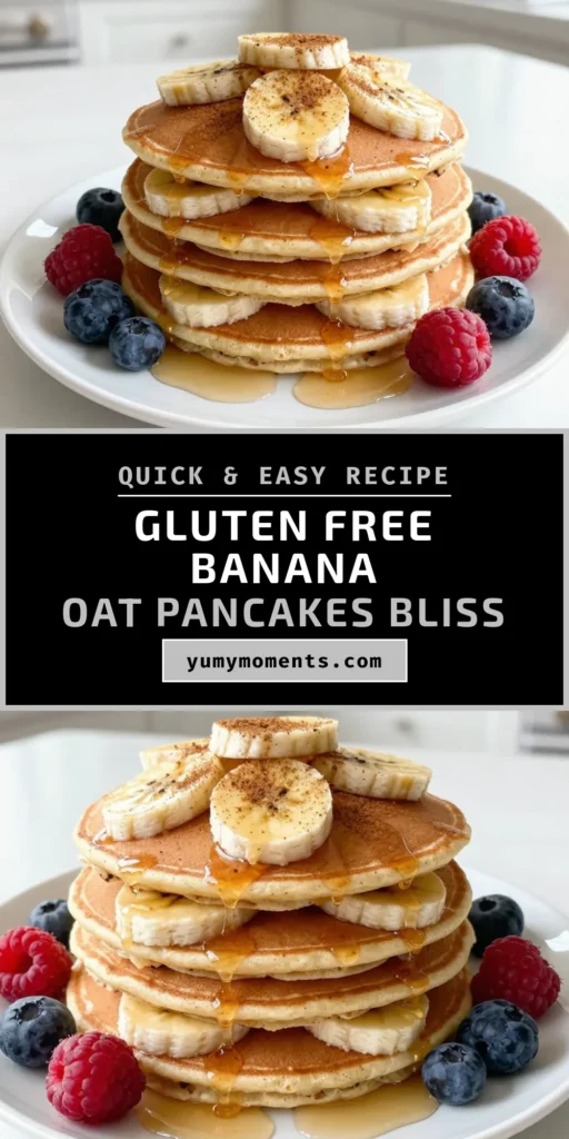 Enjoy a delicious start to your day with these gluten-free banana pancakes! This quick oat pancakes recipe combines gluten-free rolled oats and ripe bananas, creating a healthy breakfast idea that everyone will love. Perfect for those seeking gluten-free recipes, these banana oat pancakes are easy to make and packed with flavor. Discover the joy of this nutritious breakfast and save this recipe for later! #GlutenFreePancakes #HealthyBreakfast #OatPancakes #BananaOatPancakes