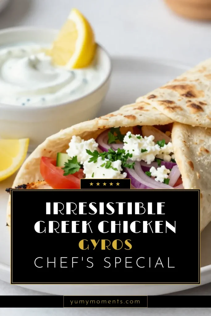 Discover the deliciousness of Greek Chicken Gyro Wraps with this easy gyro recipe! Marinated in a flavorful Greek yogurt chicken marinade, this chicken gyro wraps recipe is perfect for a quick and satisfying meal. Serve it up in homemade pita wraps filled with fresh veggies and feta. Try it today and wow your family! Save this recipe for your next dinner inspiration! #GreekChickenGyro #EasyGyroRecipe #HomemadePitaWraps #ChickenGyroWraps