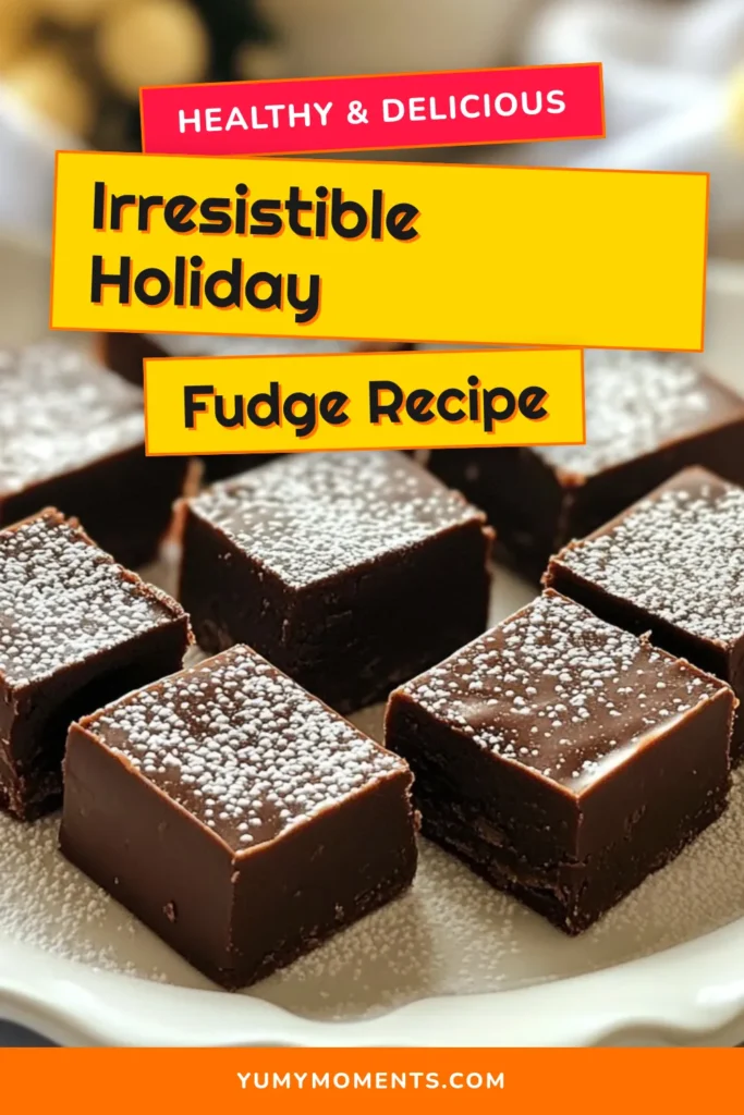 Indulge in the joy of the season with this classic holiday fudge recipe! This easy fudge recipe combines rich cocoa, buttery goodness, and optional nuts for that perfect crunch. Perfect for Christmas treats, this homemade fudge will make your gatherings even sweeter. Share the love by gifting or serving on a festive platter! Save this recipe and experience the magic of homemade fudge this holiday season. #HolidayFudge #ClassicFudge #ChristmasTreats #EasyFudgeRecipe