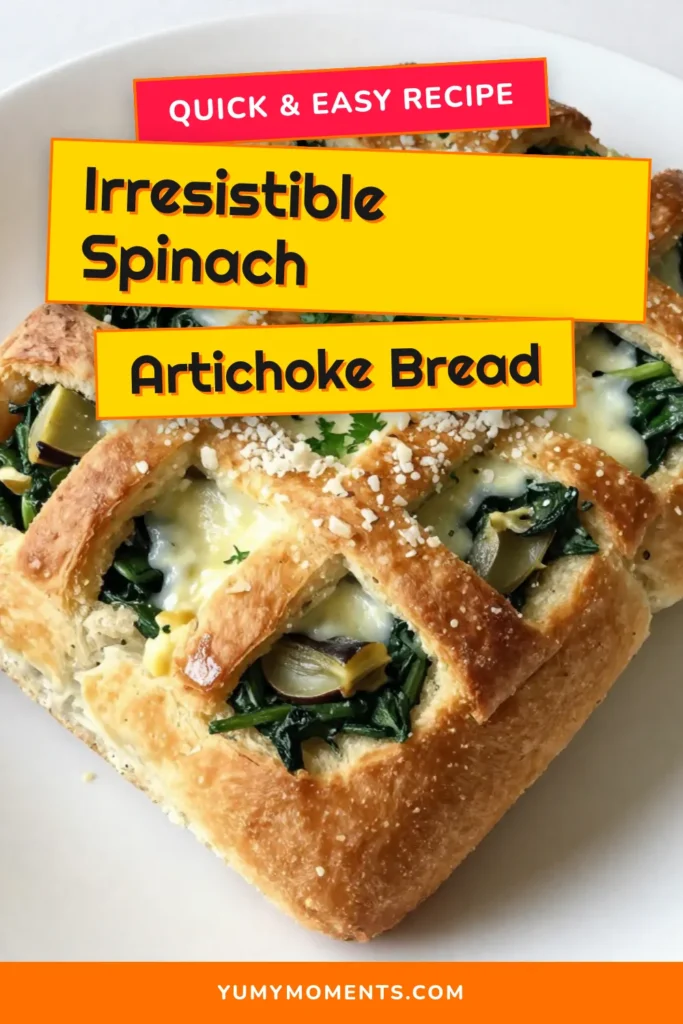 Indulge in the deliciousness of Spinach Artichoke Pull-Apart Bread! This easy appetizer bread combines creamy Spinach Artichoke Dip with a golden, crusty loaf, making it the perfect crowd-pleaser. Try this cheesy Spinach Pull-Apart Bread recipe for your next gathering and watch it disappear! Perfect for parties or cozy nights in. Don&rsquo;t forget to save this flavorful treat! #PullApartBreadRecipe #SpinachArtichokeBread #CheesySpinach #EasyAppetizerBread