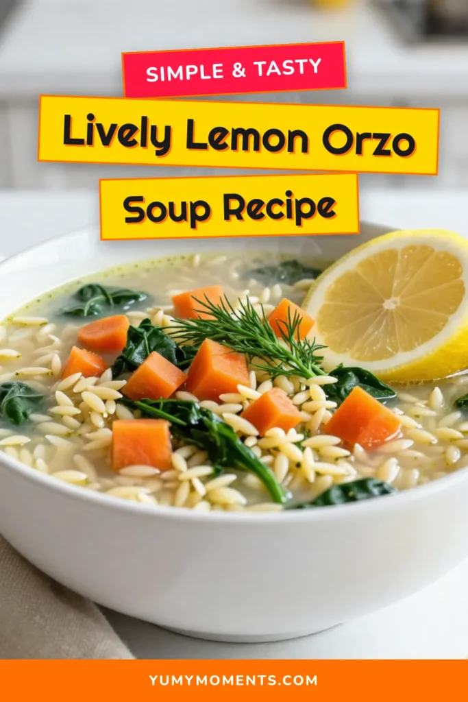 Discover the vibrant flavors of Greek Lemon Orzo Soup with this healthy orzo soup recipe. This easy lemon soup is perfect for a quick meal that&rsquo;s both satisfying and nutritious. Packed with fresh veggies and zesty lemon, this Greek-inspired soup is a delightful vegetarian option. Try this delicious recipe today and fill your kitchen with the aroma of Mediterranean goodness! Don&rsquo;t forget to save it for later! #GreekLemonOrzoSoup #HealthyOrzoSoup #EasyLemonSoup #VegetarianLemonSoup