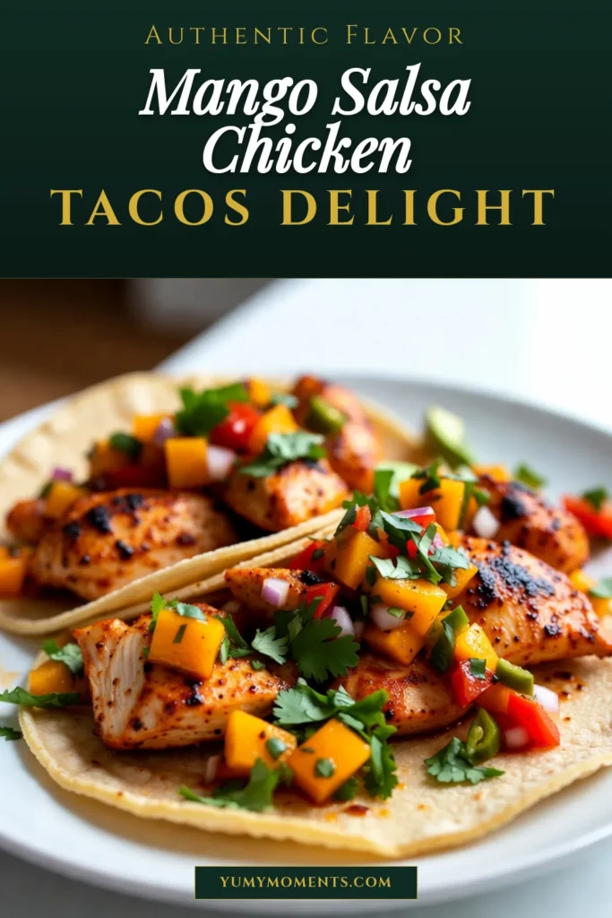 Discover the delightful combination of flavor and freshness with these Mango Salsa Chicken Tacos! Perfect for a quick dinner, this easy taco recipe features tender chicken mixed with a zesty fresh mango salsa recipe. In just 35 minutes, you can enjoy these delicious chicken tacos with mango, perfect for any night of the week. Try it today for a vibrant meal your family will love! Save this recipe for your next taco night! #TacoTuesday #EasyDinnerRecipes #MangoSalsa #ChickenTacos