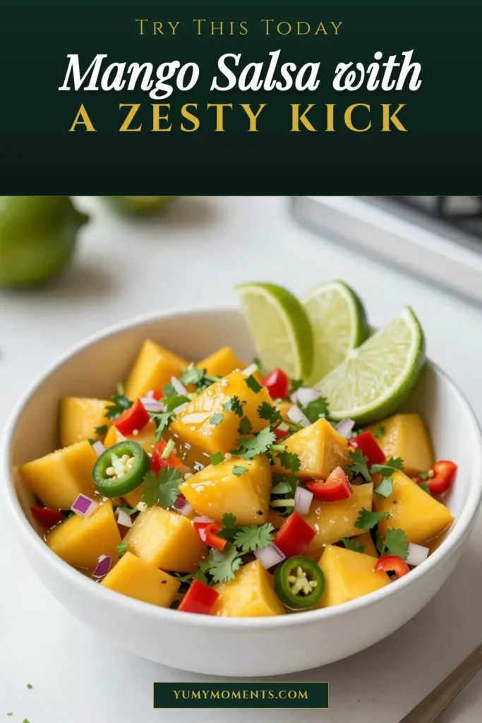 Discover the vibrant flavors of Chili Lime Mango Salsa, a must-try Fresh Mango Salsa Recipe that adds zest to any meal. This Spicy Salsa with Mango combines sweet mangoes, zesty lime, and a kick of chili for the Best Mango Salsa you&rsquo;ll ever make. Perfect for snack time or as a party appetizer, this Easy Mango Salsa Recipe takes just 10 minutes to prepare. Try it today! #MangoSalsa #SalsaRecipe #FreshSalsa #SpicySalsa