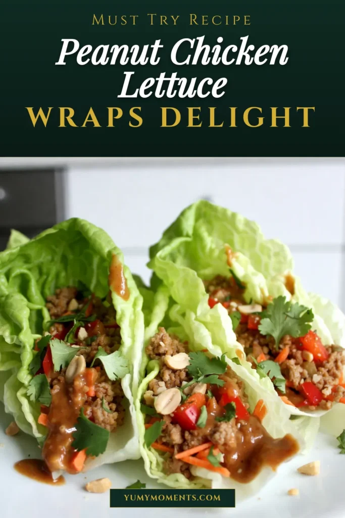 Explore the deliciousness of Thai Chicken Lettuce Wraps! This easy peanut sauce chicken recipe features ground chicken, fresh veggies, and a creamy peanut sauce for a healthy Thai recipe that&rsquo;s perfect for any meal. Enjoy these flavorful and nutritious chicken wraps that will wow your family and friends. Try this delightful dish today! Save this recipe now for your next dinner party! #ThaiChickenLettuceWraps #HealthyRecipe #GroundChickenWraps #EasyDinnerIdeas