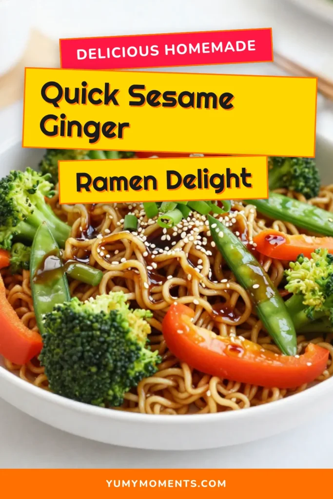 Looking for a quick and healthy stir-fry? Try this delicious Sesame Ginger Ramen Stir-Fry recipe! Packed with vibrant veggies and coated in a savory sesame ginger sauce, this vegetarian ramen recipe is the perfect balance of flavor and nutrition. In just 20 minutes, you can enjoy a satisfying meal that's both easy to prepare and delightful to eat. Don't forget to save this quick ramen dish for your weeknight dinners! #RamenStirFry #HealthyStirFry #VegetarianRecipe #QuickDinner