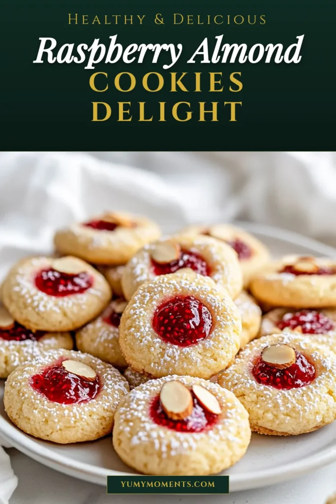 Indulge in these delightful Raspberry Almond Thumbprint Cookies! Made with almond extract and filled with raspberry preserves, this easy thumbprint cookie recipe is perfect for any dessert lover. Impress your friends and family with these tasty almond extract cookies that are both simple to make and beautifully presented. Don't miss out on this delicious treat&mdash;save this recipe and try it today! #RaspberryAlmondCookies #EasyDessert #ThumbprintCookies #AlmondExtract
