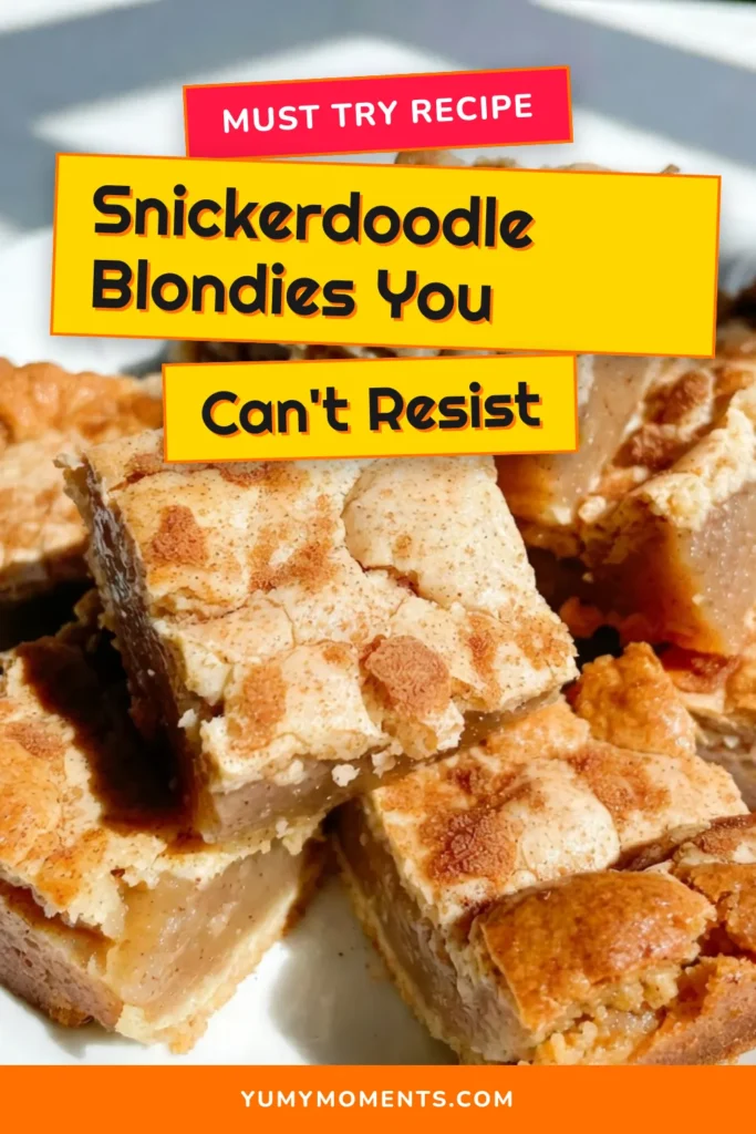 Indulge in this easy snickerdoodle blondies recipe that combines chewy goodness with the irresistible flavor of cinnamon sugar. These cinnamon sugar blondies made with cream of tartar are perfect for any occasion. With their soft texture, these chewy snickerdoodle bars will be a hit at your next gathering! Don&rsquo;t miss out&mdash;try this delightful blondie dessert today! Save for later! #snickerdoodleblondies #blondiesrecipe #dessertideas #bakingfun