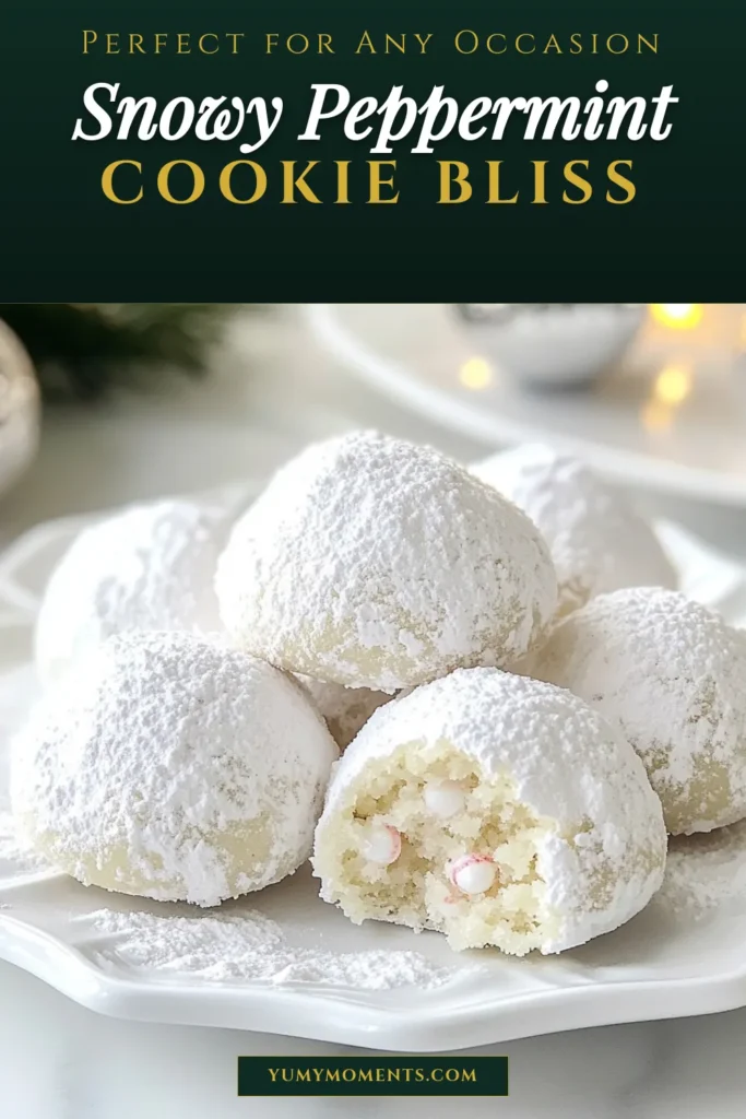 Indulge in the festive spirit with these Peppermint Snowball Cookies! Perfect for holiday cookie recipes, these easy cookie recipes will have you in and out of the kitchen in no time. Bursting with peppermint flavor, they make a delightful addition to your Christmas baking ideas and festive dessert ideas. Bake a batch today and bring joy to your holiday celebrations! Save this recipe for a sweet treat! #PeppermintSnowballCookies #HolidayBaking #EasyCookies #FestiveDesserts