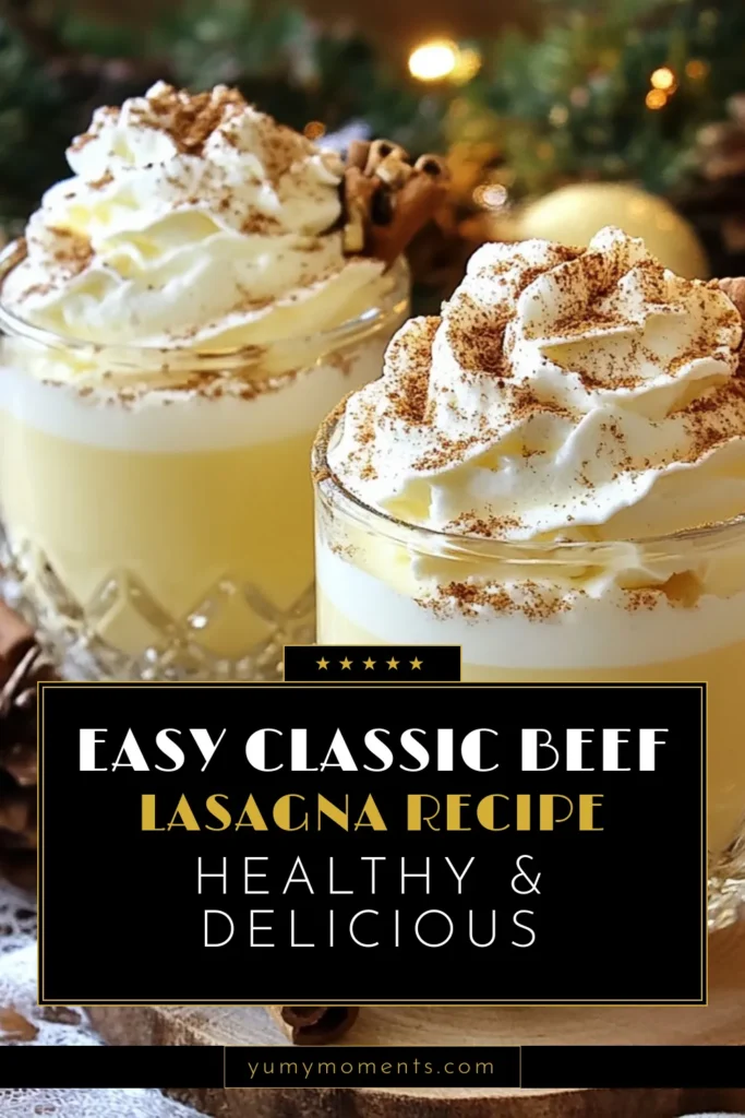 Celebrate the holidays with this festive eggnog recipe! Our Eggnog Champagne Fizz combines creamy eggnog with sparkling apple cider for a delightful holiday cocktail recipe that&rsquo;s perfect for any celebration. Enjoy this easy eggnog sparkler, infused with warm spices like nutmeg and cinnamon. Delight your guests with this refreshing drink topped with whipped cream. Save this recipe for your next festive gathering! #EggnogRecipe #HolidayCocktails #SparklingCider #FestiveDrinks