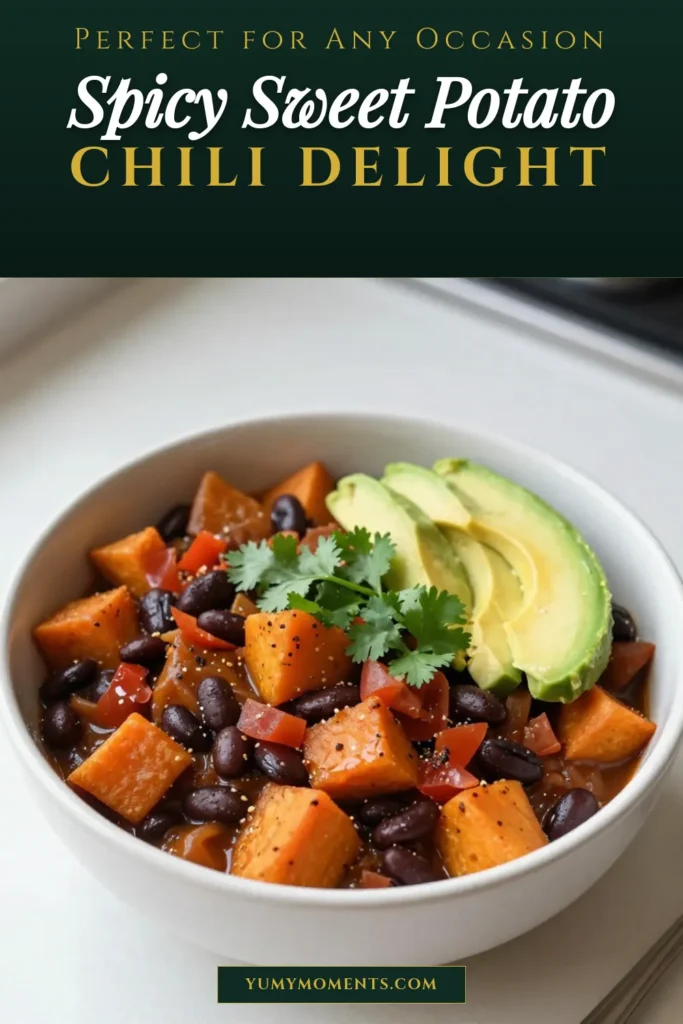 Discover this delicious spicy vegan chili recipe, featuring sweet potato and black beans for a healthy vegan chili option. This easy vegan meal is perfect for cozy nights, providing comfort and nourishment. With simple ingredients and straightforward instructions, you'll have a hearty vegan comfort food ready in no time. Try this sweet potato black bean chili today and make it a staple in your kitchen! Save it for your next meal! #veganrecipes #chili #plantbased #vegancomfortfood