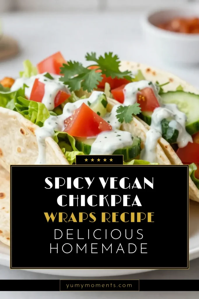 Looking for a delicious and satisfying meal? Try these spicy vegan wraps with our buffalo chickpea recipe! These easy vegan appetizers are perfect for lunch or a snack. With a burst of flavor from chickpeas, hot sauce, and fresh veggies, these vegan buffalo wraps will wow your taste buds. Quick to prep in just 30 minutes, they&rsquo;re a must-try! Pin this chickpea wrap recipe now for your next meal inspiration! #VeganWraps #BuffaloChickpeas #EasyAppetizers #VeganRecipes