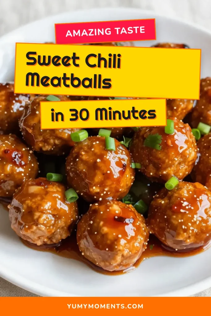 Elevate your dinner game with these irresistible sweet chili meatballs! Made with ground chicken, this baked meatball recipe is simple and features an easy meatball glaze that brings a delightful Asian-style twist to your table. Perfect for appetizers or a main dish, these sweet chili glazed meatballs are sure to impress. Try them tonight and don't forget to save this recipe for later! #Meatballs #SweetChili #GroundChicken #EasyRecipes