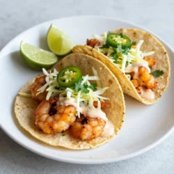 - 1 lb shrimp, peeled and deveined - 3/4 cup all-purpose flour - 1/4 cup cornstarch - 1 teaspoon paprika - 1/2 teaspoon garlic powder - 1/2 teaspoon salt - 1/2 teaspoon black pepper - 1 cup buttermilk (or substitute with milk mixed with 1 tablespoon of lemon juice) - 8 small corn tortillas - 1/2 cup mayonnaise - 2 tablespoons sweet chili sauce - 1 tablespoon sriracha (adjust based on your heat preference) - 1 teaspoon fresh lime juice - Shredded cabbage - Sliced jalape&ntilde;os - Chopped fresh cilantro - Lime wedges The main ingredients set the stage for a great meal. You want fresh, high-quality shrimp. The dry coating mixture adds crunch. You can use buttermilk for a rich taste or a milk and lemon mix for a tangy twist. Soft corn tortillas are the perfect base. For the sauce, mayonnaise gives creaminess. Sweet chili sauce adds a nice balance. Sriracha brings heat, but you can adjust it to your taste. Fresh lime juice brightens the sauce. Toppings make these tacos fun. Shredded cabbage adds crunch. Sliced jalape&ntilde;os give spice. Chopped cilantro adds freshness. Lime wedges are a must for a zesty kick! {{ingredient_image_2}} To start, mix the bang bang sauce. In a small bowl, combine half a cup of mayonnaise, two tablespoons of sweet chili sauce, one tablespoon of sriracha, and one teaspoon of fresh lime juice. Stir until smooth. Taste the sauce. If you want more heat, add more sriracha. Set this aside for later. Next, prepare the shrimp. In a medium bowl, whisk together three-quarters of a cup of all-purpose flour, one-fourth cup of cornstarch, one teaspoon of paprika, half a teaspoon of garlic powder, half a teaspoon of salt, and half a teaspoon of black pepper. This mix will coat the shrimp and give them crunch. Now, coat the shrimp. First, dip each shrimp into one cup of buttermilk. Let the extra drip off. Then, roll the shrimp in the flour mix. Make sure they are fully covered. This is key for a crispy bite. Now it&rsquo;s time to cook the shrimp. In a large skillet, pour enough vegetable oil to create about a one-inch depth. Heat the oil over medium-high heat. It should shimmer and reach around 350&deg;F. You can test this by dropping in a small pinch of the flour mix. If it sizzles, the oil is ready. Carefully add the shrimp to the hot oil in batches. Don&rsquo;t overcrowd the skillet. Fry them for about two to three minutes on each side. They should turn golden brown and crispy. Once done, use a slotted spoon to transfer the shrimp to a paper towel-lined plate. This helps absorb the extra oil. Now it&rsquo;s time to build the tacos. Warm the corn tortillas in a skillet or microwave. If using a microwave, 10-15 seconds should be enough. On each tortilla, place a few fried shrimp. Drizzle the bang bang sauce over the shrimp. Then, add shredded cabbage, slices of jalape&ntilde;os, and fresh cilantro. Feel free to adjust the toppings to your taste. Serve the tacos on a platter, adding lime wedges for a fresh burst of flavor. Enjoy your tasty creation! To get that perfect crunch, the coating is key. Use a mix of all-purpose flour and cornstarch. This blend gives the shrimp a light, crispy shell. When you dip the shrimp in buttermilk, let the excess drip off. This step helps the dry coating stick better. For frying, heat the oil to about 350&deg;F. You can check the oil by dropping in some flour. If it sizzles, it&rsquo;s ready. Fry the shrimp in batches. This keeps the oil hot and helps each shrimp crisp up nicely. Overcrowding can make them soggy. Fry for 2-3 minutes on each side. The shrimp should turn golden brown. The Bang Bang sauce needs balance. Start with mayonnaise and sweet chili sauce. Then add sriracha based on how spicy you want it. A little lime juice adds brightness. Taste and tweak until you get the flavor just right. If it's too hot, add more mayo or sweet chili. This will tone down the heat while keeping the flavor. When it comes to serving, make it fun! Arrange the tacos on a large platter. Place toppings like cabbage and jalape&ntilde;os around them. This adds color and invites people to dig in. For an extra pop, add lime wedges for freshness. You can also use pickled carrots or radishes. They add great color and taste to your dish. Enjoy the art of plating! Pro Tips Control the Heat: Ensure your oil is at the right temperature (about 350&deg;F) before adding the shrimp for perfectly crispy results. Customize Your Sauce: Feel free to adjust the sweetness or spice level of the Bang Bang sauce by varying the amounts of sweet chili sauce and sriracha. Fresh Ingredients Matter: Use fresh lime juice and high-quality mayonnaise for the best flavor in your Bang Bang sauce. Keep Tacos Warm: If making in batches, keep the assembled tacos warm in a low oven (around 200&deg;F) to ensure they stay hot for serving. {{image_4}} You can switch shrimp for chicken or tofu. Both options work well in this recipe. For chicken, cut it into bite-sized pieces. Marinate them for a few minutes in the same buttermilk mix as the shrimp. This keeps the chicken moist. For tofu, use firm tofu. Press it to remove extra water, then cut it into cubes. Coat and fry just like the shrimp. Both choices provide great flavors and textures. Toppings can really change the taste of your tacos. You can use other vegetables like diced tomatoes, corn, or avocado. These add color and crunch. For sauces, try adding a drizzle of ranch or a spicy mango salsa. You can also sprinkle some feta cheese for a tangy kick. Experiment with different combinations to find your favorite mix. You can choose between soft and hard shell tacos. Soft corn tortillas give a more traditional feel. They are easy to fold and bite into. Hard shells offer a crunchy texture. They hold toppings well but can be messy. For a fun twist, try taco bowls. Just use a bowl-shaped tortilla and fill it like a taco. This way, you get all the flavors in every bite. To keep leftover shrimp tacos fresh, use a tight container. Place the tacos in a shallow dish. If you have extra shrimp, store them separately. This helps prevent sogginess. Let the tacos cool to room temperature before sealing. When reheating, aim to keep the shrimp crispy. Use an oven or air fryer. Preheat your oven to 350&deg;F. Place the shrimp on a baking sheet. Heat for about 10 minutes. This keeps the texture just right. Avoid using a microwave, as it makes the shrimp wet. Cooked shrimp last in the fridge for 3 days. After that, their texture and taste change. For longer storage, freeze the shrimp. Wrap them tightly in plastic wrap and then in foil. They can last for up to 3 months in the freezer. Just remember to thaw them in the fridge before reheating. I love pairing Bang Bang Shrimp Tacos with fresh sides. Here are some great options: - Mexican rice &ndash; Fluffy and flavorful, it complements the tacos well. - Black beans &ndash; Rich in protein and fiber, they add a hearty touch. - Guacamole &ndash; Creamy and zesty, it contrasts nicely with the crispy shrimp. - Corn on the cob &ndash; Sweet and crunchy, it brings a fun flavor. - Chips with salsa &ndash; Perfect for a crunchy snack on the side. These sides enhance the meal and offer a great balance of textures. Yes, you can make the Bang Bang Sauce ahead of time. It stores well in the fridge. - Storage &ndash; Place it in an airtight container. - Flavor development &ndash; Letting it sit for a few hours enhances the taste. - Duration &ndash; It stays fresh for about 3-5 days in the fridge. This makes it easy to prepare for a busy week or a fun gathering! Absolutely! This recipe works great for meal prepping. Here are some tips: - Batch cook &ndash; Prepare a larger quantity of shrimp and sauce. - Storage &ndash; Use airtight containers to keep everything fresh. - Tortilla tips &ndash; Store tortillas separately to prevent sogginess. You can enjoy delicious meals throughout the week without much fuss! You've learned how to make Bang Bang Shrimp Tacos step by step. We covered the main ingredients, including shrimp, tortillas, and a tasty sauce. I shared tips for perfecting crispiness and customizing your tacos. Remember, cooking is fun, so feel free to experiment with different proteins and toppings. Keep your leftovers stored well and use them creatively. Enjoy every bite of your homemade tacos!